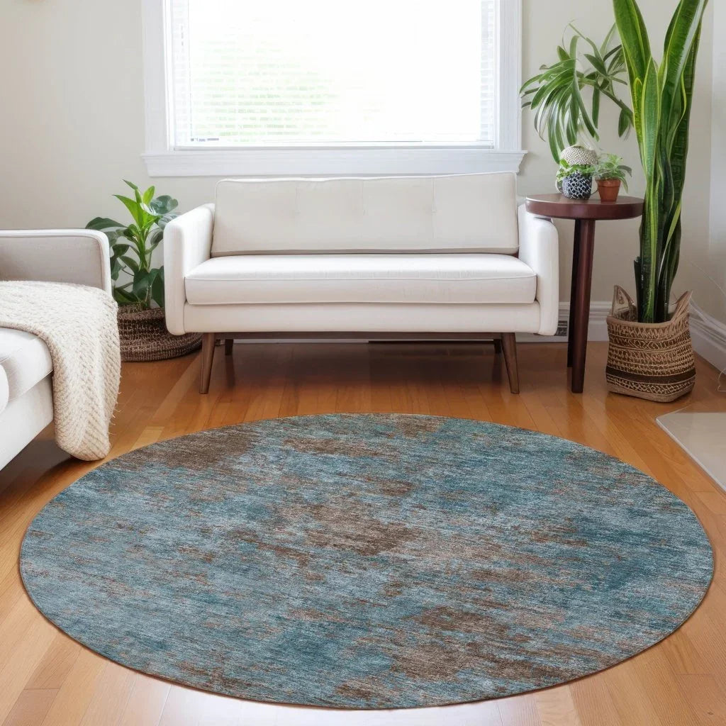 LOOMLAN Rugs Carmine Teal Washable Indoor-Outdoor Rug