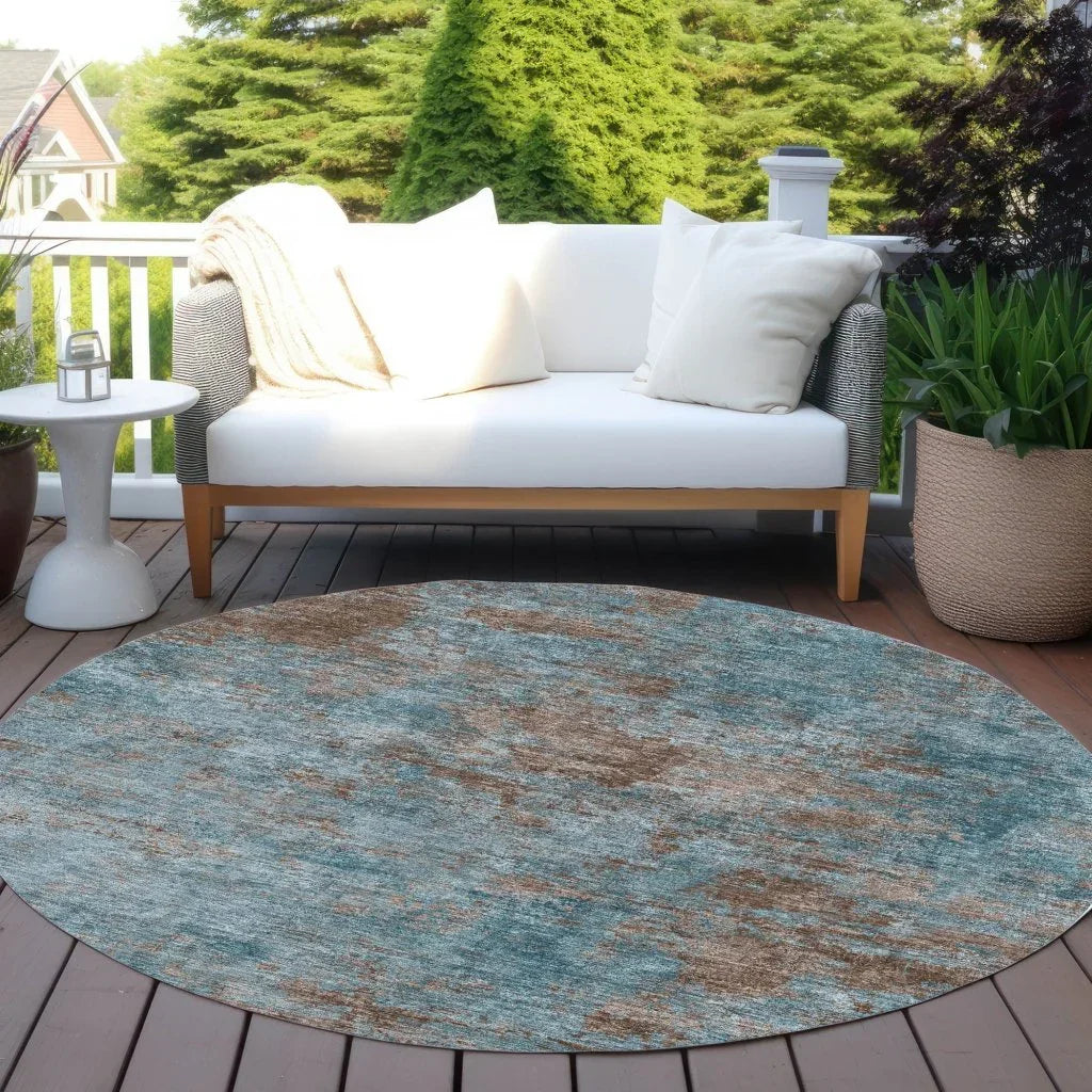 LOOMLAN Rugs Carmine Teal Washable Indoor-Outdoor Rug