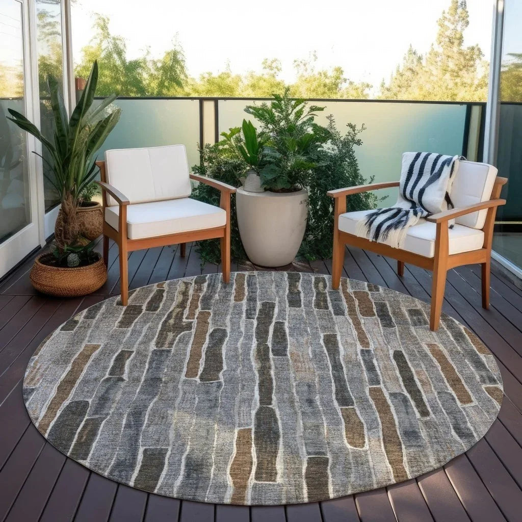 LOOMLAN Rugs Casava Gray Washable Indoor-Outdoor Rug