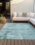 LOOMLAN Rugs Cassiva Blue Washable Indoor-Outdoor Rug