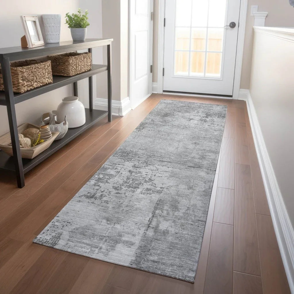 LOOMLAN Rugs Cassiva Gray Washable Indoor-Outdoor Rug