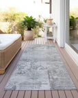 LOOMLAN Rugs Cassiva Gray Washable Indoor-Outdoor Rug