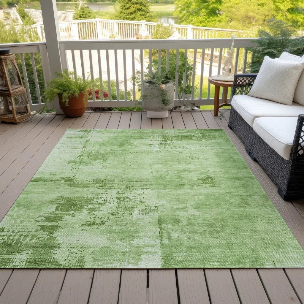 LOOMLAN Rugs Cassiva Green Washable Indoor-Outdoor Rug