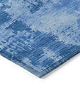 LOOMLAN Rugs Cassiva Navy Washable Indoor-Outdoor Rug