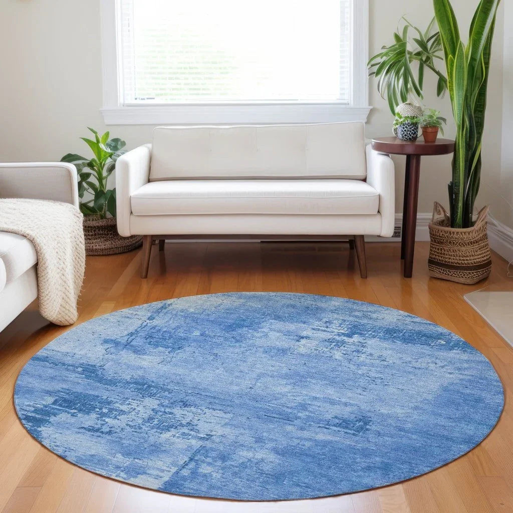 LOOMLAN Rugs Cassiva Navy Washable Indoor-Outdoor Rug