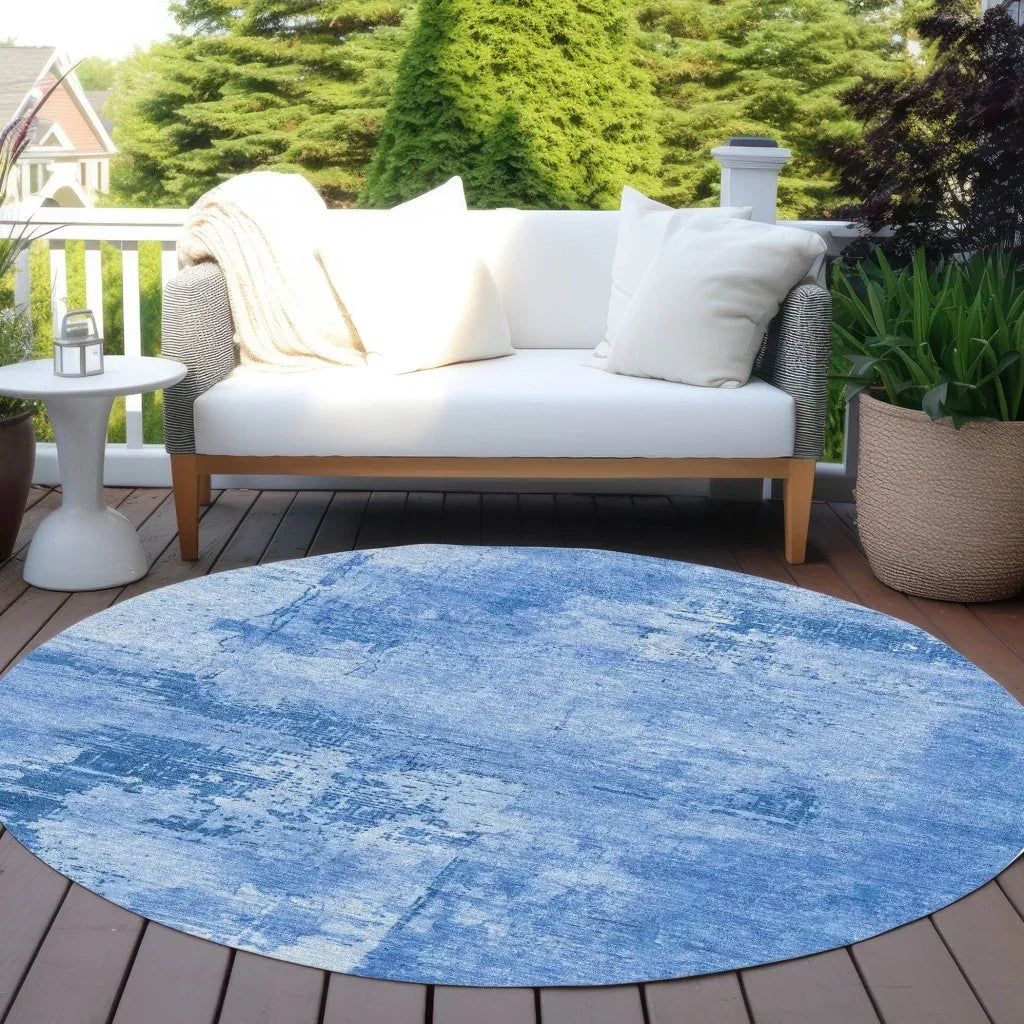 LOOMLAN Rugs Cassiva Navy Washable Indoor-Outdoor Rug