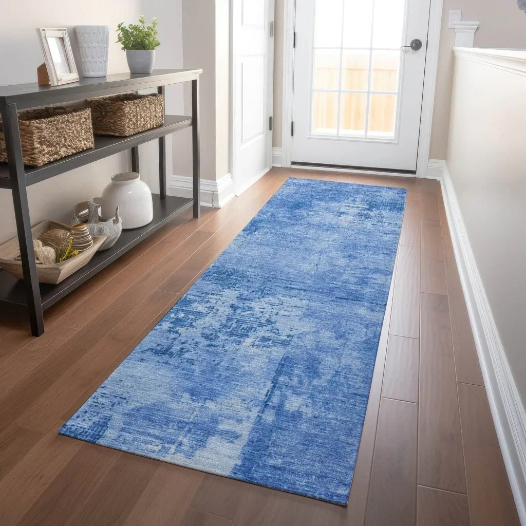 LOOMLAN Rugs Cassiva Navy Washable Indoor-Outdoor Rug
