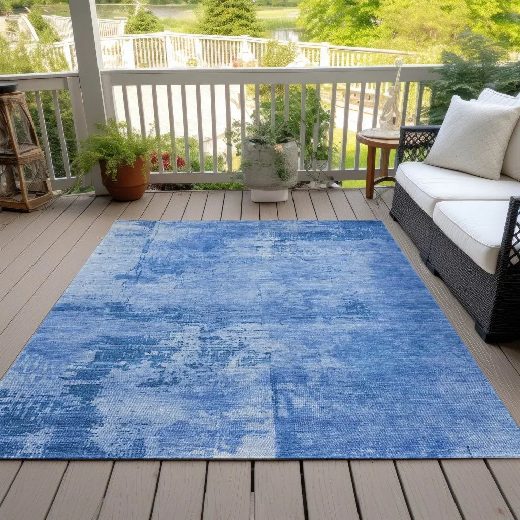 LOOMLAN Rugs Cassiva Navy Washable Indoor-Outdoor Rug