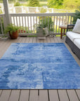 LOOMLAN Rugs Cassiva Navy Washable Indoor-Outdoor Rug