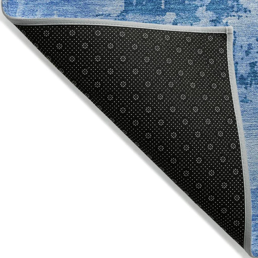 LOOMLAN Rugs Cassiva Navy Washable Indoor-Outdoor Rug
