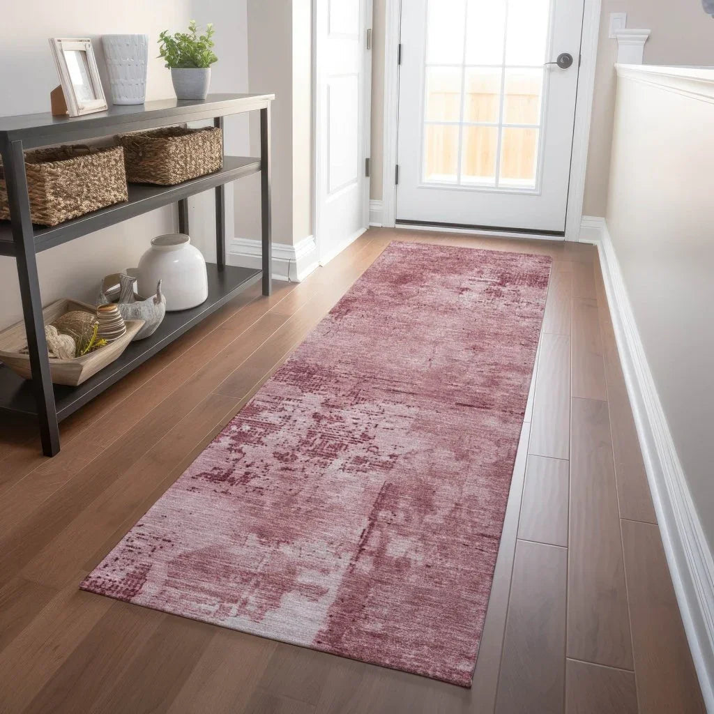LOOMLAN Rugs Cassiva Pink Washable Indoor-Outdoor Rug