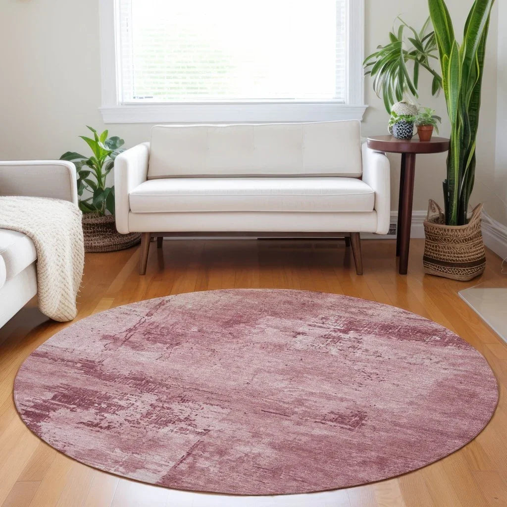 LOOMLAN Rugs Cassiva Pink Washable Indoor-Outdoor Rug