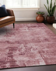 LOOMLAN Rugs Cassiva Pink Washable Indoor-Outdoor Rug