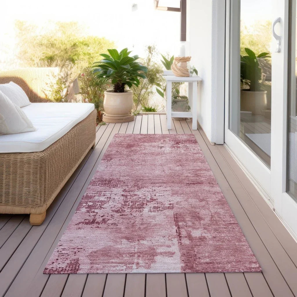 LOOMLAN Rugs Cassiva Pink Washable Indoor-Outdoor Rug