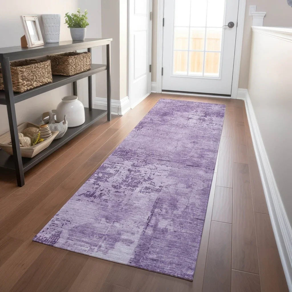 LOOMLAN Rugs Cassiva Purple Washable Indoor-Outdoor Rug