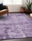 LOOMLAN Rugs Cassiva Purple Washable Indoor-Outdoor Rug