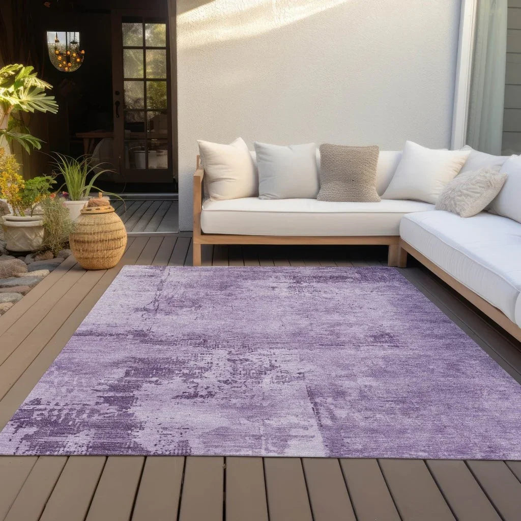 LOOMLAN Rugs Cassiva Purple Washable Indoor-Outdoor Rug