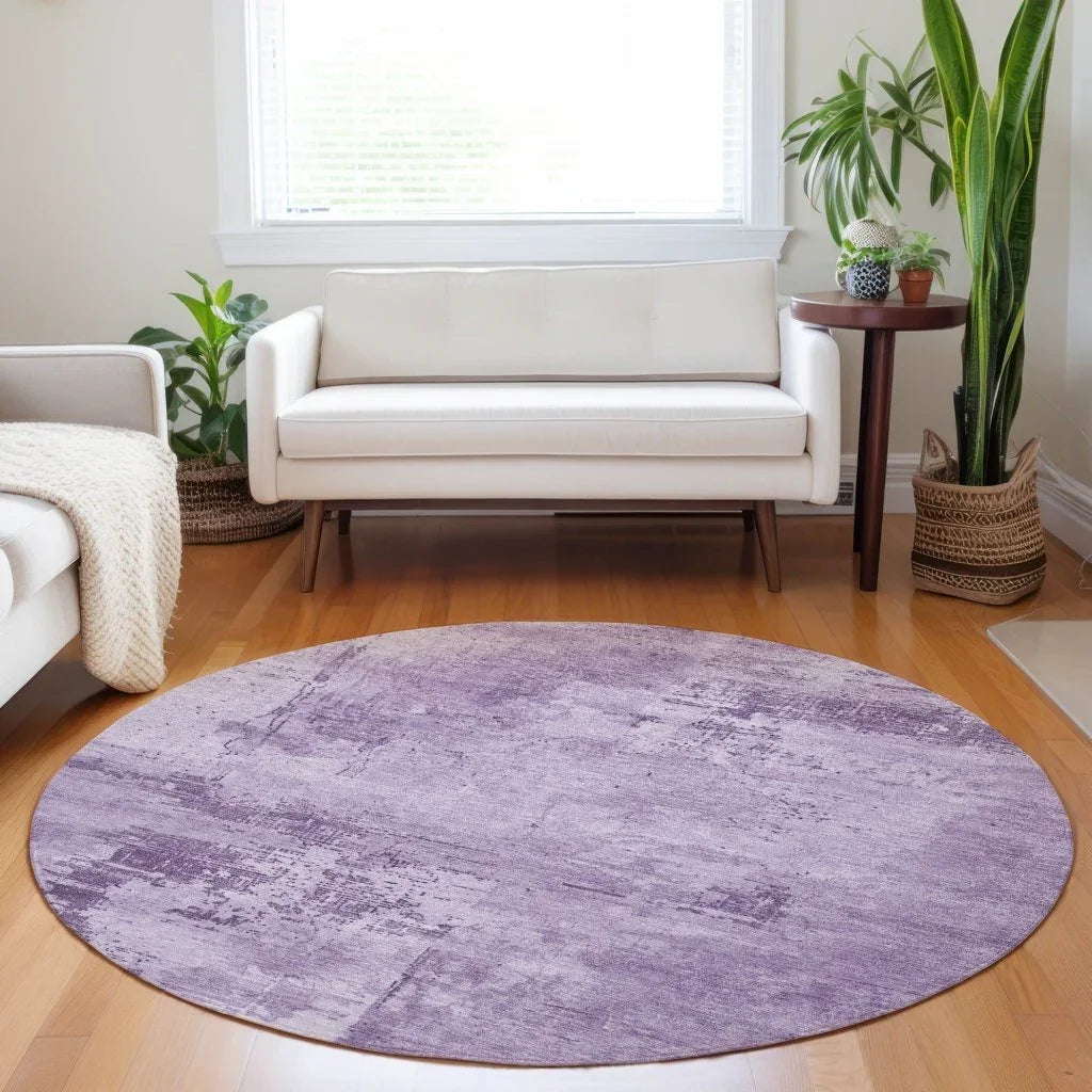 LOOMLAN Rugs Cassiva Purple Washable Indoor-Outdoor Rug