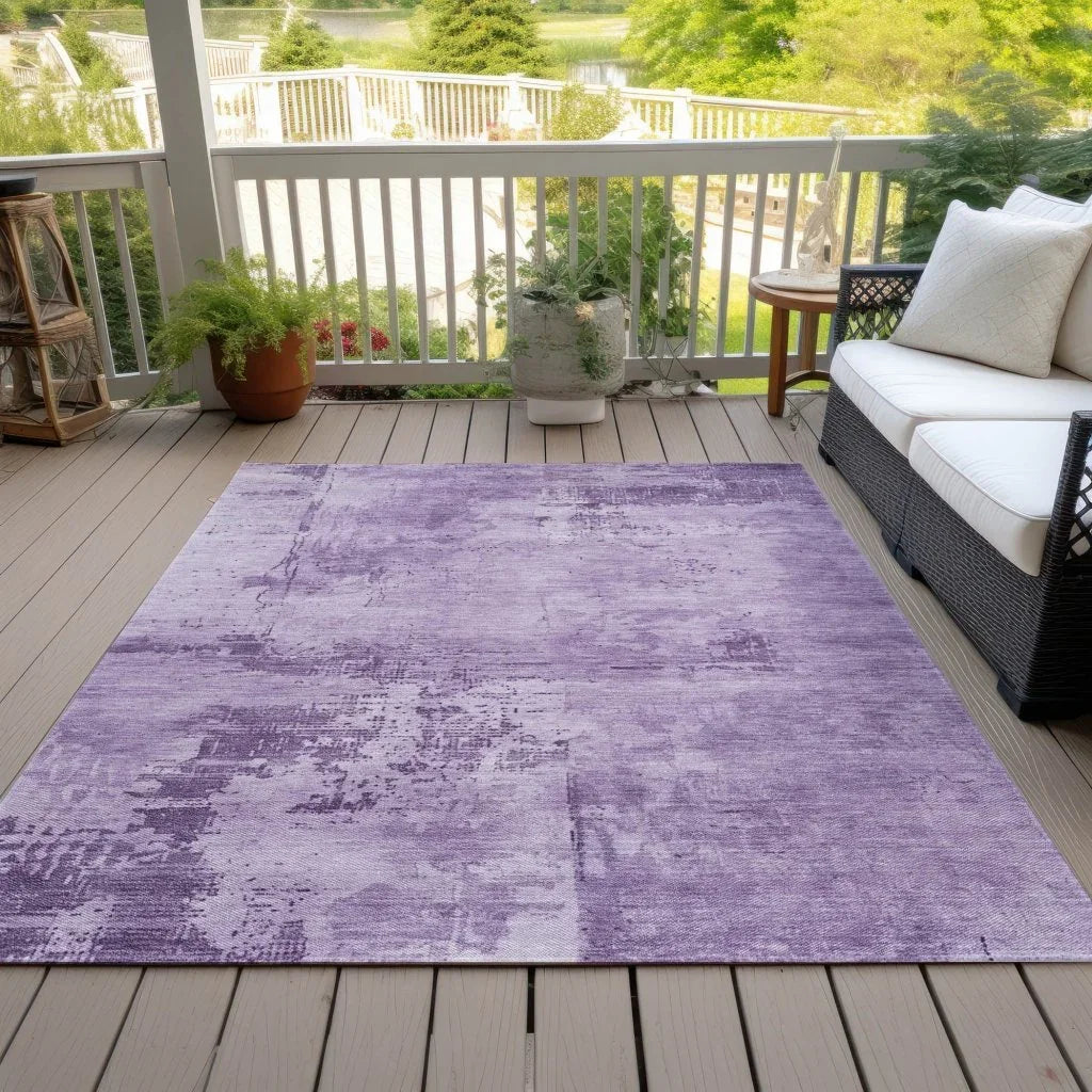 LOOMLAN Rugs Cassiva Purple Washable Indoor-Outdoor Rug
