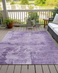 LOOMLAN Rugs Cassiva Purple Washable Indoor-Outdoor Rug