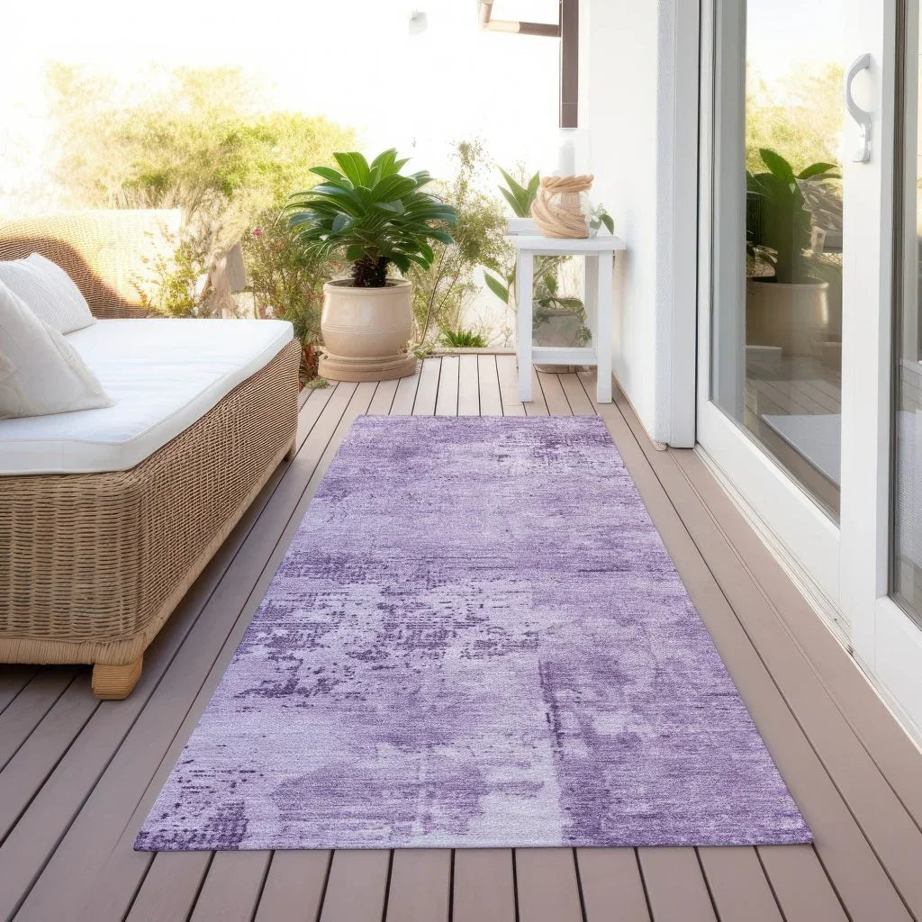LOOMLAN Rugs Cassiva Purple Washable Indoor-Outdoor Rug
