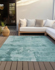 LOOMLAN Rugs Cassiva Teal Washable Indoor-Outdoor Rug