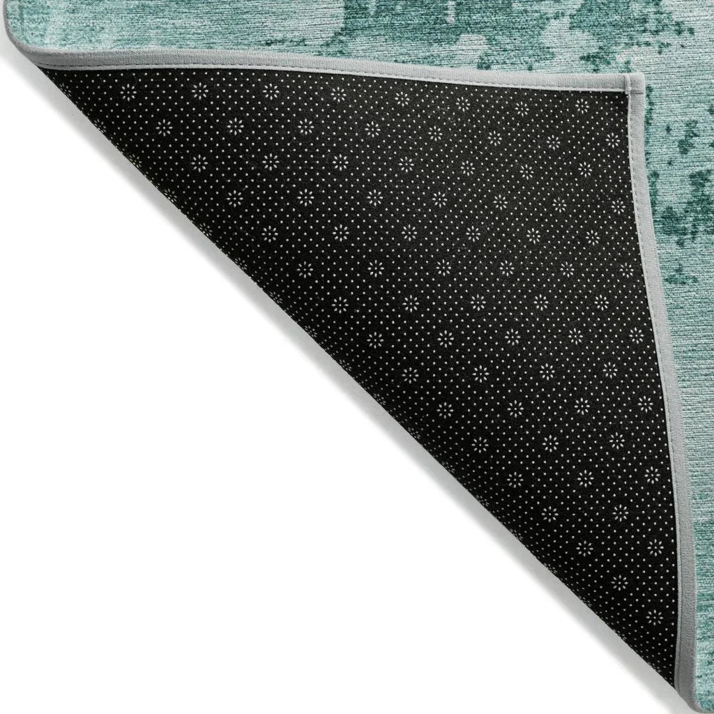 LOOMLAN Rugs Cassiva Teal Washable Indoor-Outdoor Rug