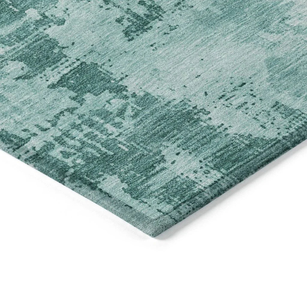 LOOMLAN Rugs Cassiva Teal Washable Indoor-Outdoor Rug