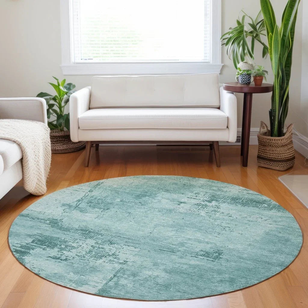 LOOMLAN Rugs Cassiva Teal Washable Indoor-Outdoor Rug