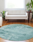 LOOMLAN Rugs Cassiva Teal Washable Indoor-Outdoor Rug