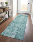 LOOMLAN Rugs Cassiva Teal Washable Indoor-Outdoor Rug