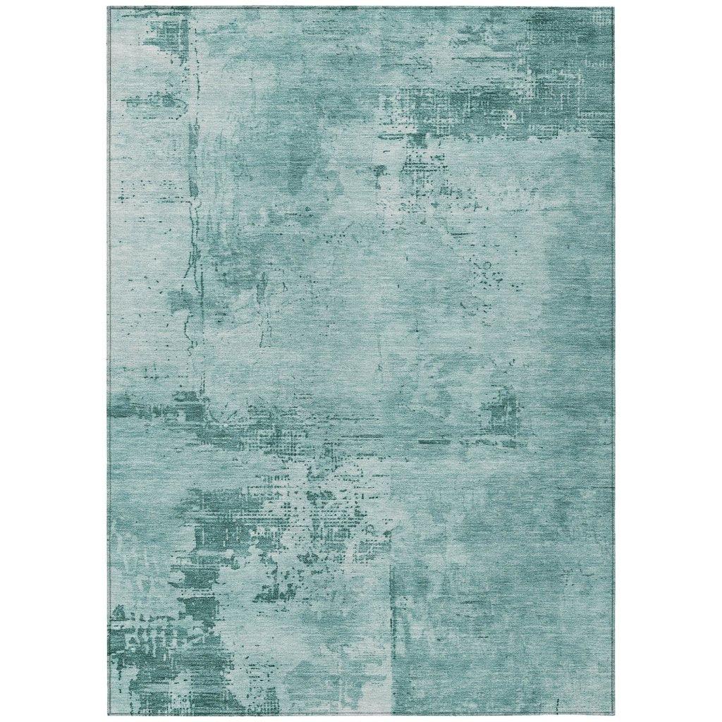 LOOMLAN Rugs Cassiva Teal Washable Indoor-Outdoor Rug