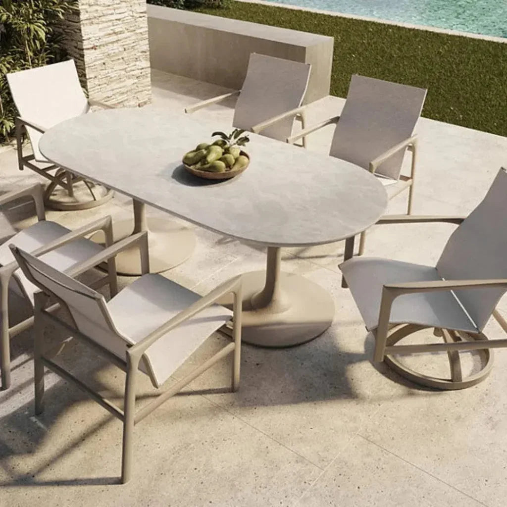 Castelle Castelle Berkeley Sling Swivel Rocker Dining Chair