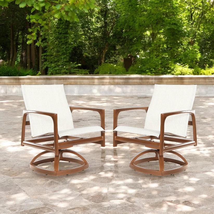 Castelle Castelle Berkeley Sling Swivel Rocker Dining Chair