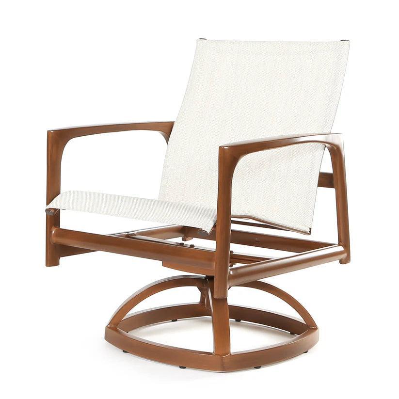 Castelle Castelle Berkeley Sling Swivel Rocker Dining Chair