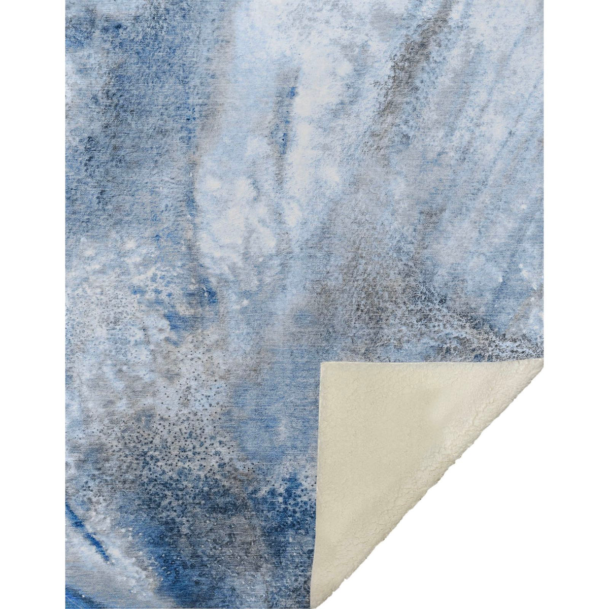 Watercolors Navy Washable Indoor-Outdoor Rug