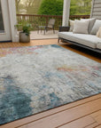LOOMLAN Rugs Celera Teal Washable Indoor-Outdoor Rug