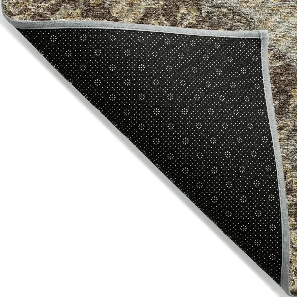 LOOMLAN Rugs Celia Brown Washable Indoor-Outdoor Rug