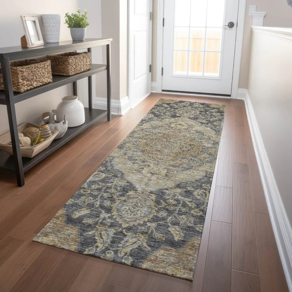LOOMLAN Rugs Celia Gray Washable Indoor-Outdoor Rug