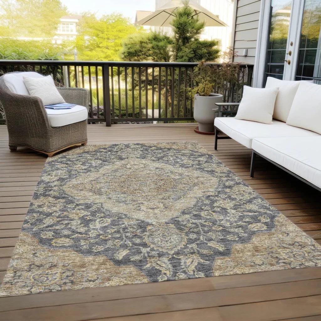 LOOMLAN Rugs Celia Gray Washable Indoor-Outdoor Rug