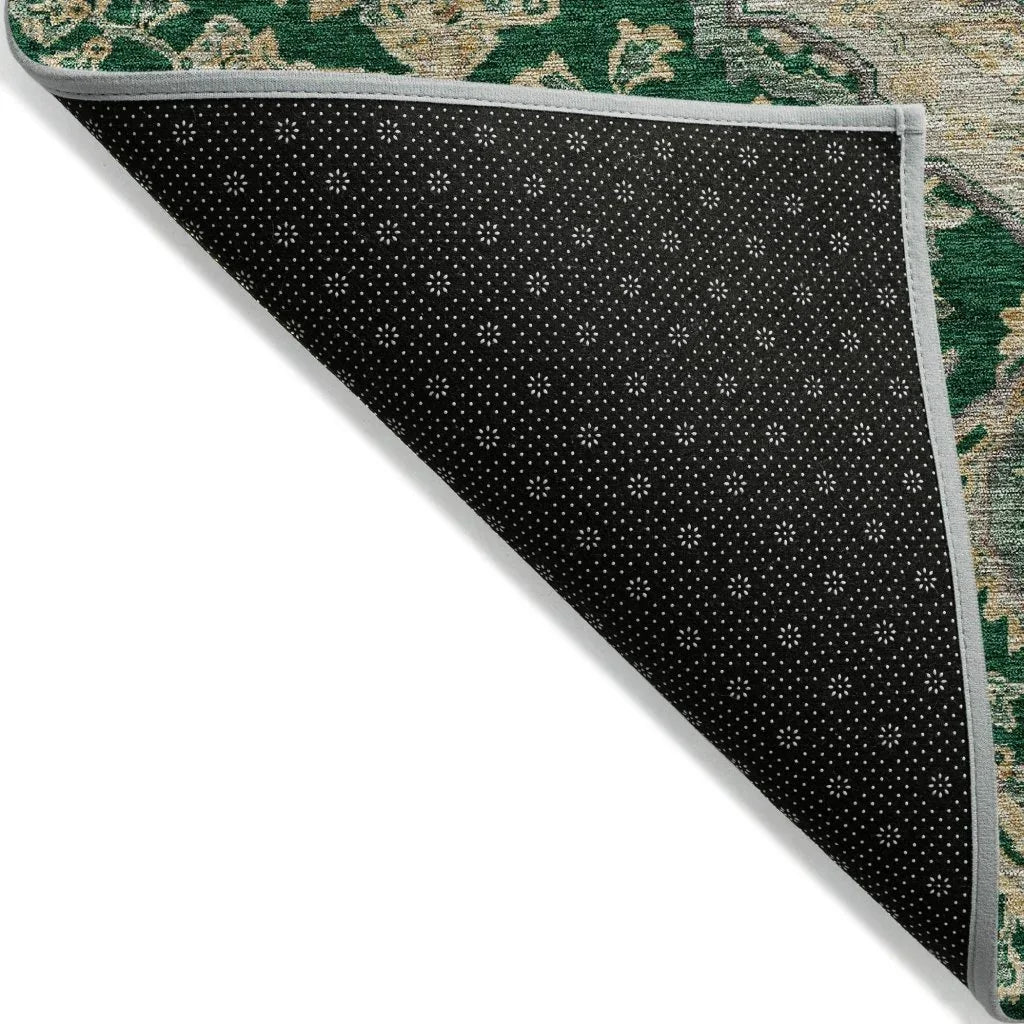 LOOMLAN Rugs Celia Green Washable Indoor-Outdoor Rug
