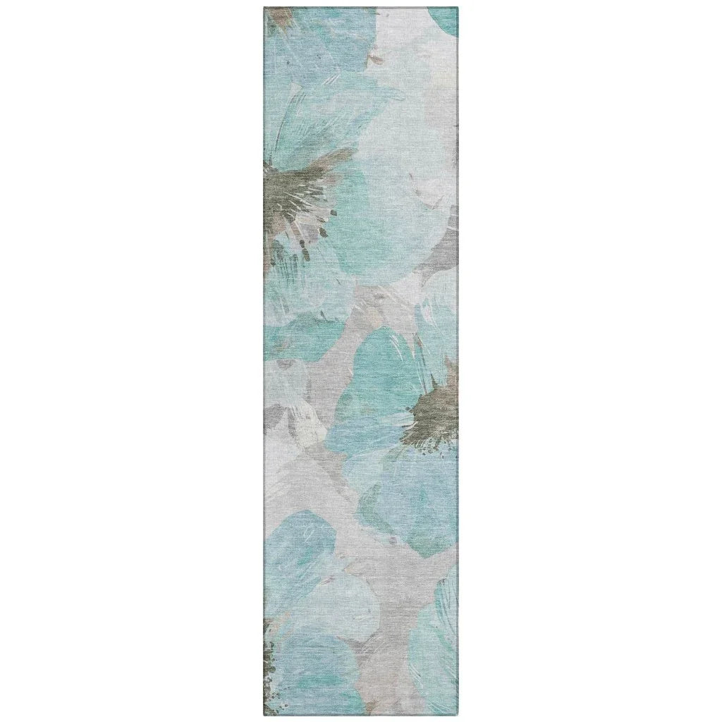 LOOMLAN Rugs Celuve Teal Washable Indoor-Outdoor Rug