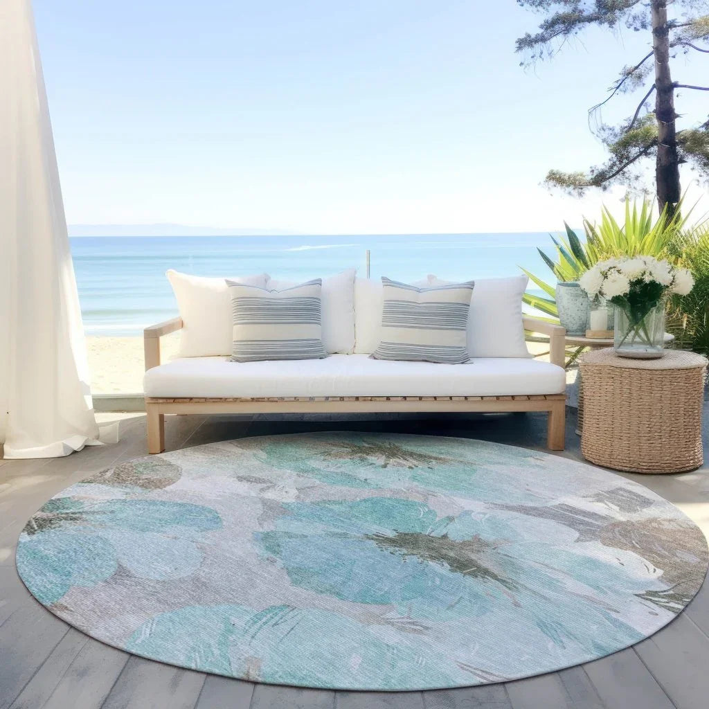 LOOMLAN Rugs Celuve Teal Washable Indoor-Outdoor Rug