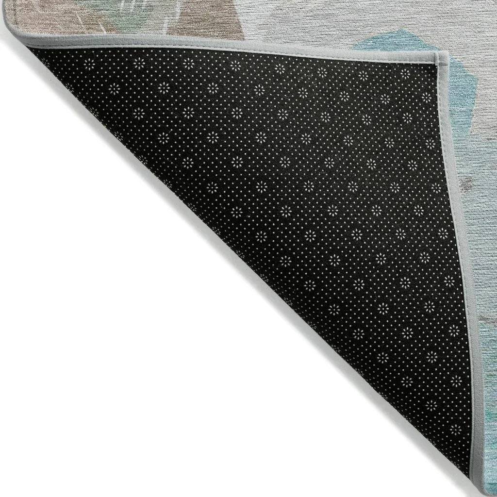 LOOMLAN Rugs Celuve Teal Washable Indoor-Outdoor Rug