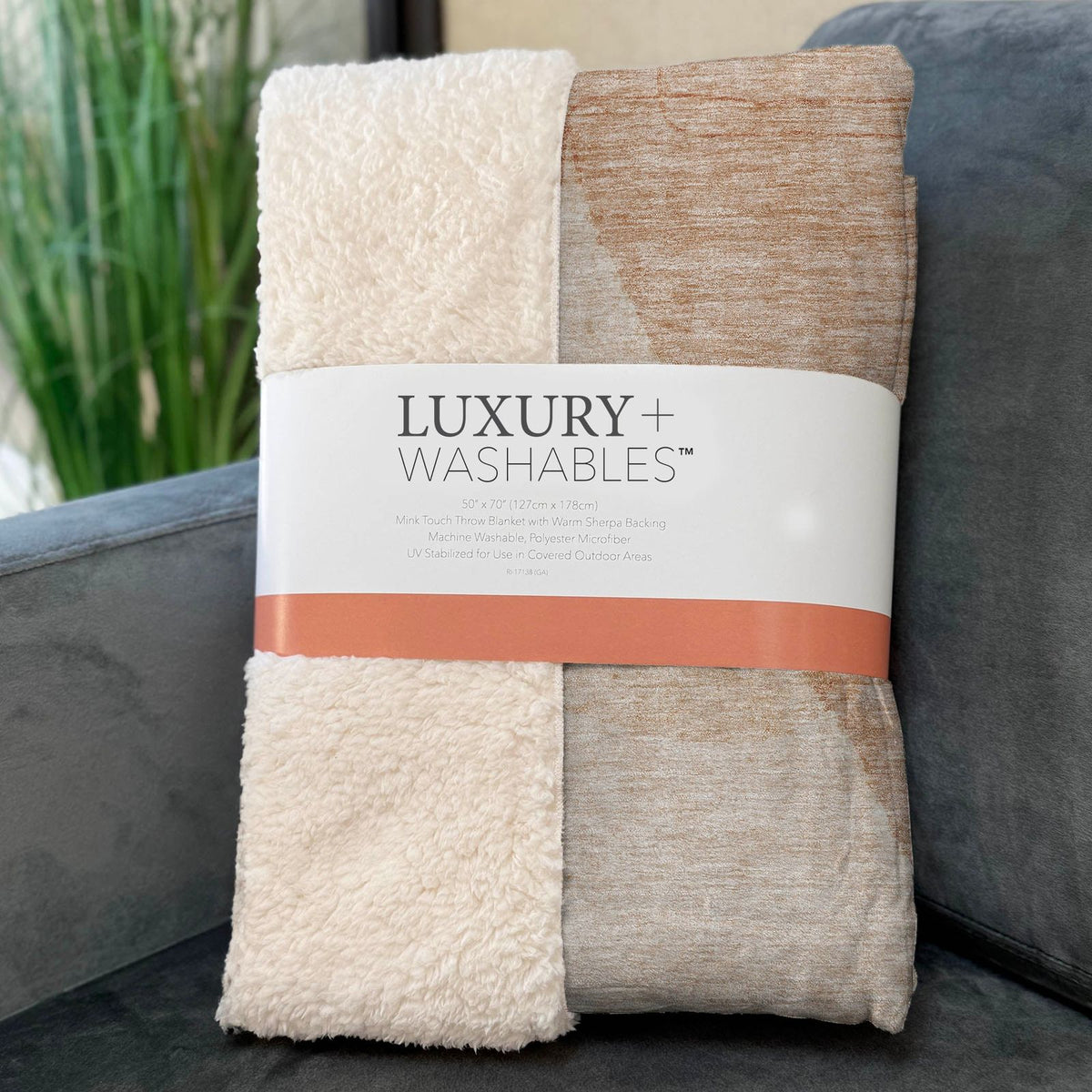 Modern Terracotta Washable Indoor-Outdoor Rug