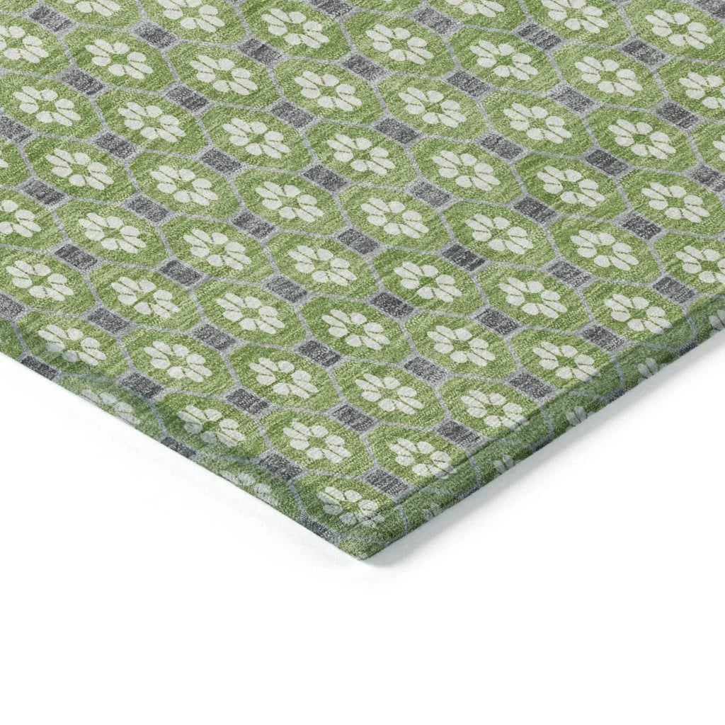 LOOMLAN Rugs Chantelle Green Washable Indoor-Outdoor Rug