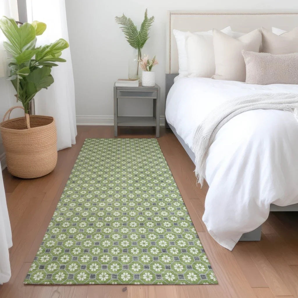 LOOMLAN Rugs Chantelle Green Washable Indoor-Outdoor Rug