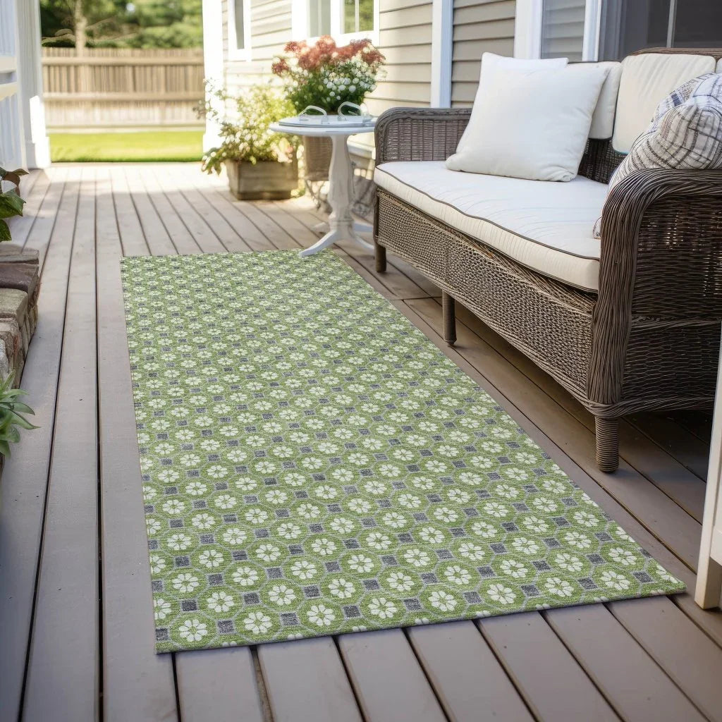 LOOMLAN Rugs Chantelle Green Washable Indoor-Outdoor Rug