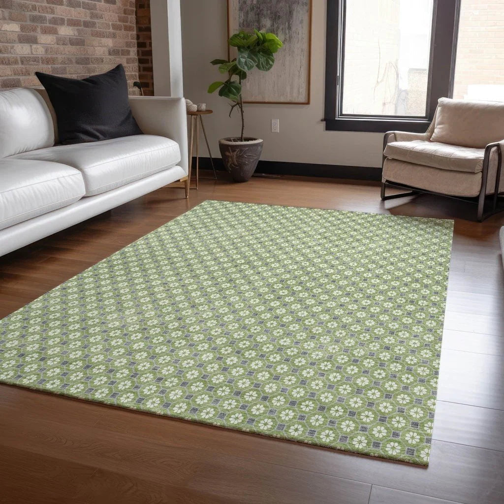 LOOMLAN Rugs Chantelle Green Washable Indoor-Outdoor Rug