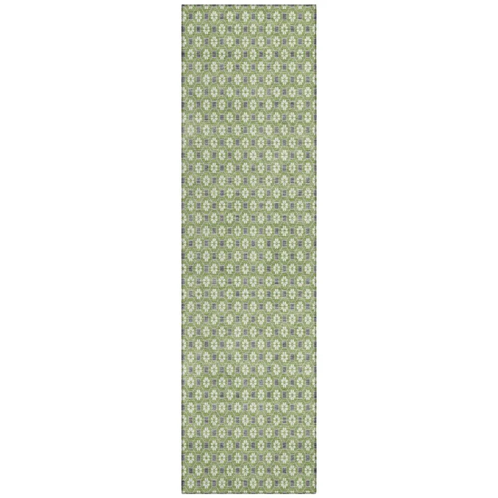 LOOMLAN Rugs Chantelle Green Washable Indoor-Outdoor Rug